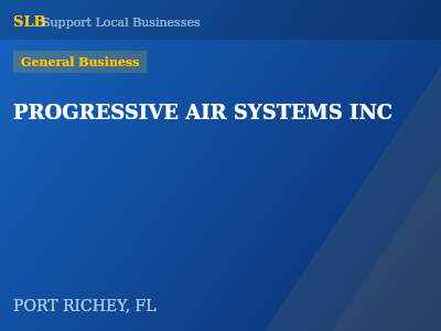 PROGRESSIVE AIR SYSTEMS INC — General Business in PORT RICHEY, FL