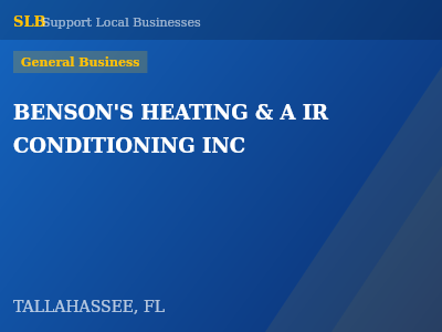 BENSON'S HEATING & A IR CONDITIONING INC — General Business in TALLAHASSEE, FL