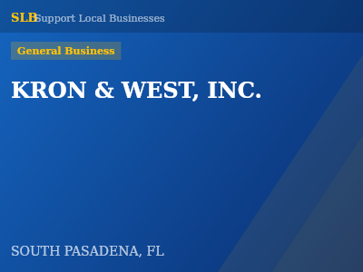 KRON & WEST, INC. — General Business in SOUTH PASADENA, FL
