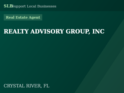 REALTY ADVISORY GROUP, INC — Real Estate Agent in CRYSTAL RIVER, FL