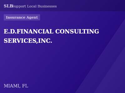 E.D.FINANCIAL CONSULTING SERVICES,INC. — Insurance Agent in MIAMI, FL