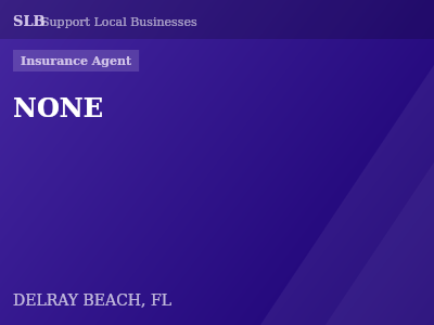 NONE — Insurance Agent in DELRAY BEACH, FL
