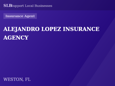 ALEJANDRO LOPEZ INSURANCE AGENCY — Insurance Agent in WESTON, FL