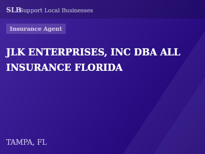 JLK ENTERPRISES, INC DBA ALL INSURANCE FLORIDA — Insurance Agent in TAMPA, FL