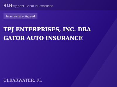 TPJ ENTERPRISES, INC. DBA GATOR AUTO INSURANCE — Insurance Agent in CLEARWATER, FL