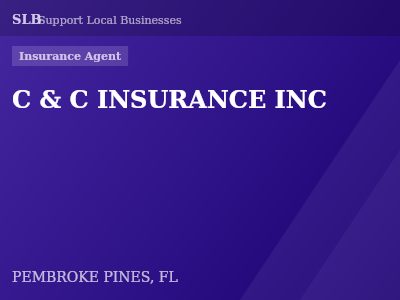 C & C INSURANCE INC — Insurance Agent in PEMBROKE PINES, FL