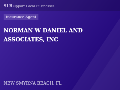 NORMAN W DANIEL AND ASSOCIATES, INC — Insurance Agent in NEW SMYRNA BEACH, FL