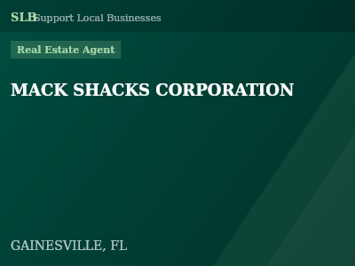 MACK SHACKS CORPORATION — Real Estate Agent in GAINESVILLE, FL