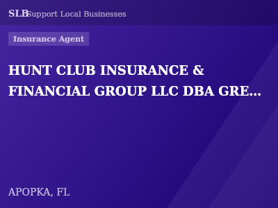 HUNT CLUB INSURANCE & FINANCIAL GROUP LLC DBA GREATFLORIDA INSURANCE OF APOPKA — Insurance Agent in APOPKA, FL