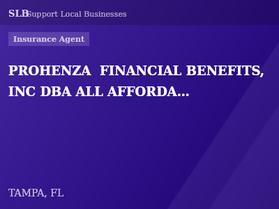 PROHENZA  FINANCIAL BENEFITS, INC DBA ALL AFFORDABLE INSURANCE AGENCY — Insurance Agent in TAMPA, FL