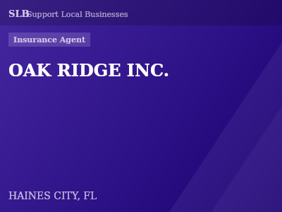 OAK RIDGE INC. — Insurance Agent in HAINES CITY, FL