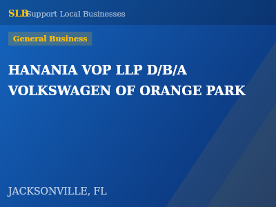 HANANIA VOP LLP D/B/A VOLKSWAGEN OF ORANGE PARK — General Business in JACKSONVILLE, FL