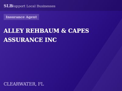 ALLEY REHBAUM & CAPES ASSURANCE INC — Insurance Agent in CLEARWATER, FL