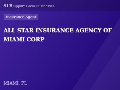 ALL STAR INSURANCE AGENCY OF MIAMI CORP — Insurance Agent in MIAMI, FL