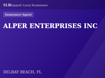 ALPER ENTERPRISES INC — Insurance Agent in DELRAY BEACH, FL