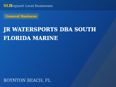 JR WATERSPORTS DBA SOUTH FLORIDA MARINE — General Business in BOYNTON BEACH, FL