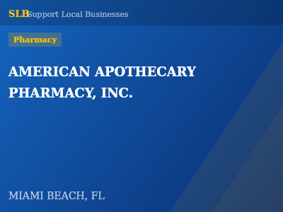 AMERICAN APOTHECARY PHARMACY, INC. — Pharmacy in MIAMI BEACH, FL