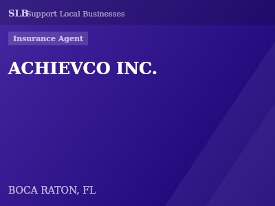 ACHIEVCO INC. — Insurance Agent in BOCA RATON, FL
