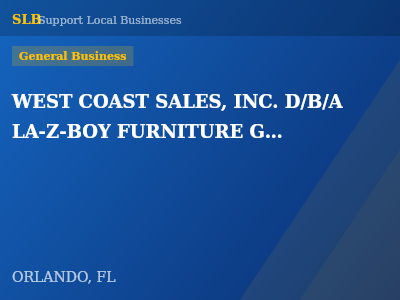 WEST COAST SALES, INC. D/B/A LA-Z-BOY FURNITURE GALLERIES — General Business in ORLANDO, FL