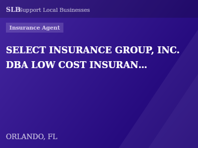 SELECT INSURANCE GROUP, INC. DBA LOW COST INSURANCE AGENCY DBA GETMEALOWRATE.COM — Insurance Agent in ORLANDO, FL
