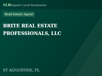 BRITE REAL ESTATE PROFESSIONALS, LLC — Real Estate Agent in ST AUGUSTINE, FL