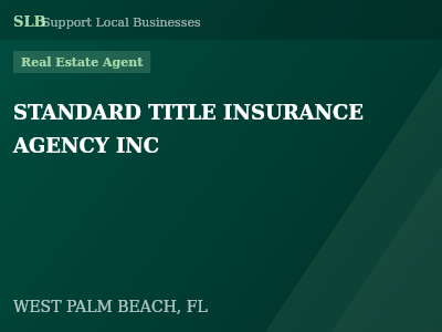 STANDARD TITLE INSURANCE AGENCY INC — Real Estate Agent in WEST PALM BEACH, FL