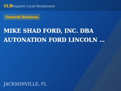 MIKE SHAD FORD, INC. DBA AUTONATION FORD LINCOLN ORANGE PARK — General Business in JACKSONVILLE, FL