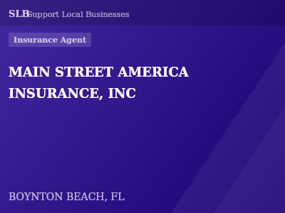 MAIN STREET AMERICA INSURANCE, INC — Insurance Agent in BOYNTON BEACH, FL