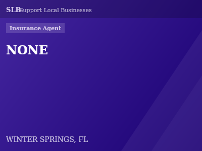NONE — Insurance Agent in WINTER SPRINGS, FL