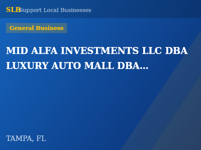 MID ALFA INVESTMENTS LLC DBA LUXURY AUTO MALL DBA TAMPA TRUCKS — General Business in TAMPA, FL