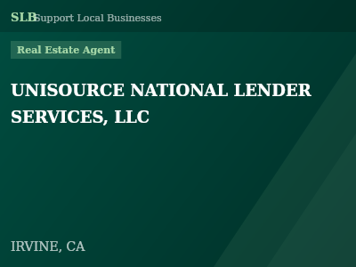 UNISOURCE NATIONAL LENDER SERVICES, LLC — Real Estate Agent in IRVINE, CA