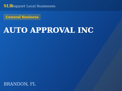 AUTO APPROVAL INC — General Business in BRANDON, FL