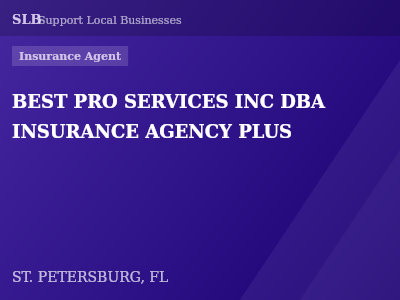 BEST PRO SERVICES INC DBA INSURANCE AGENCY PLUS — Insurance Agent in ST. PETERSBURG, FL