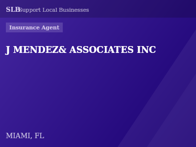 J MENDEZ& ASSOCIATES INC — Insurance Agent in MIAMI, FL