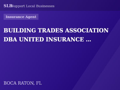 BUILDING TRADES ASSOCIATION DBA UNITED INSURANCE NETWORK — Insurance Agent in BOCA RATON, FL