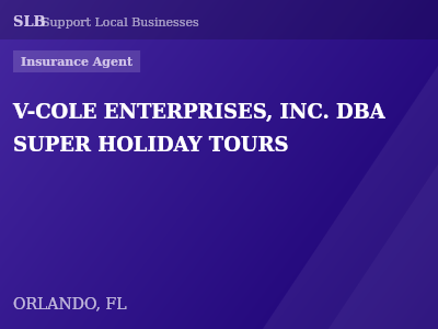 V-COLE ENTERPRISES, INC. DBA SUPER HOLIDAY TOURS — Insurance Agent in ORLANDO, FL