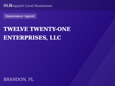 TWELVE TWENTY-ONE ENTERPRISES, LLC — Insurance Agent in BRANDON, FL