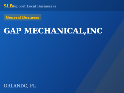 GAP MECHANICAL,INC — General Business in ORLANDO, FL