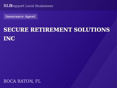 SECURE RETIREMENT SOLUTIONS INC — Insurance Agent in BOCA RATON, FL
