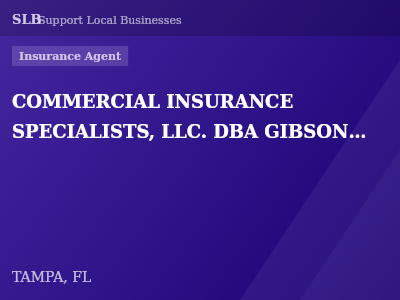 COMMERCIAL INSURANCE SPECIALISTS, LLC. DBA GIBSON & WIRT DBA KYLE PETERSON INSURANCE AGENCY DBA PETERSON INSURANCE AGENCY DBA L.G. EDWARDS INSURANCE AGENCY — Insurance Agent in TAMPA, FL