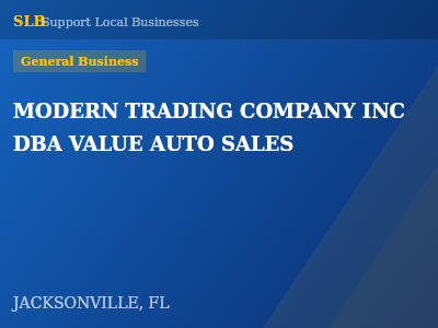 MODERN TRADING COMPANY INC DBA VALUE AUTO SALES — General Business in JACKSONVILLE, FL