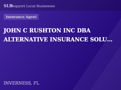 JOHN C RUSHTON INC DBA ALTERNATIVE INSURANCE SOLUTIONS — Insurance Agent in INVERNESS, FL