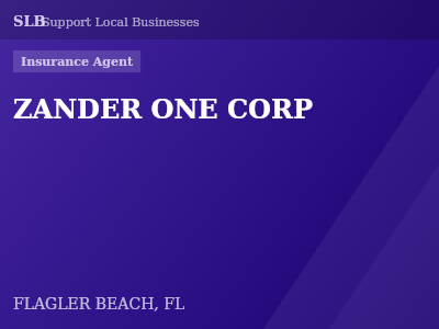 ZANDER ONE CORP — Insurance Agent in FLAGLER BEACH, FL