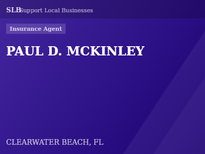 PAUL D. MCKINLEY — Insurance Agent in CLEARWATER BEACH, FL
