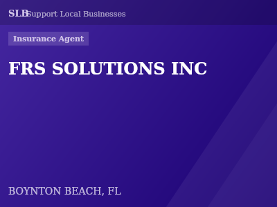 FRS SOLUTIONS INC — Insurance Agent in BOYNTON BEACH, FL
