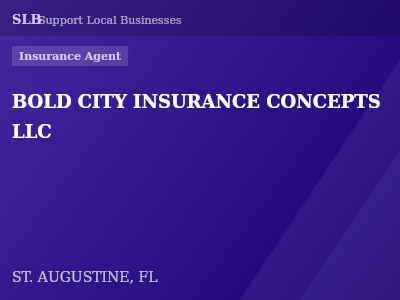 BOLD CITY INSURANCE CONCEPTS LLC — Insurance Agent in ST. AUGUSTINE, FL