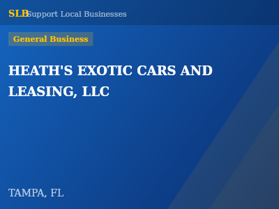 HEATH'S EXOTIC CARS AND LEASING, LLC — General Business in TAMPA, FL
