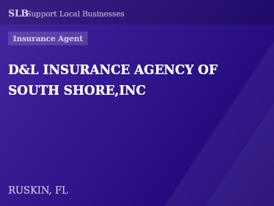 D&L INSURANCE AGENCY OF SOUTH SHORE,INC — Insurance Agent in RUSKIN, FL