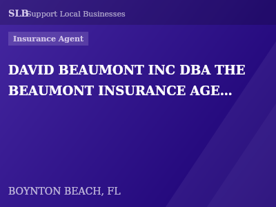 DAVID BEAUMONT INC DBA THE BEAUMONT INSURANCE AGENCY — Insurance Agent in BOYNTON BEACH, FL