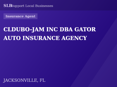 CLDUBO-JAM INC DBA GATOR AUTO INSURANCE AGENCY — Insurance Agent in JACKSONVILLE, FL